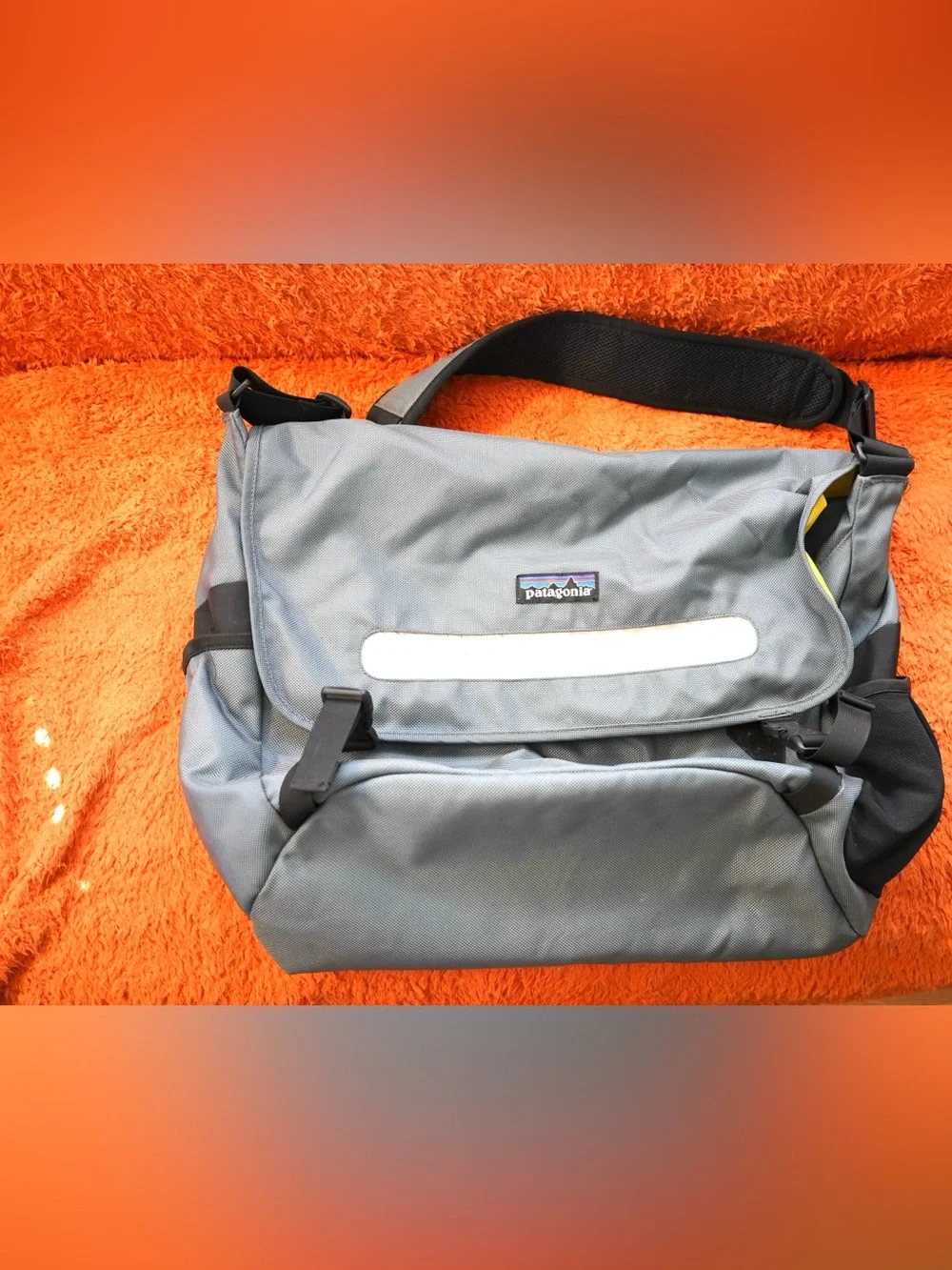 Vintage 90s PATAGONIA Large Messenger Bag Critical Mass Canvas Reflective